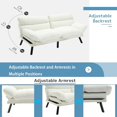 thumbnail image 7 of AENKYO Futon Loveseat Sofa Bed 2-Seater, Adjustable Backrest Convertible Sleeper - White, 7 of 7