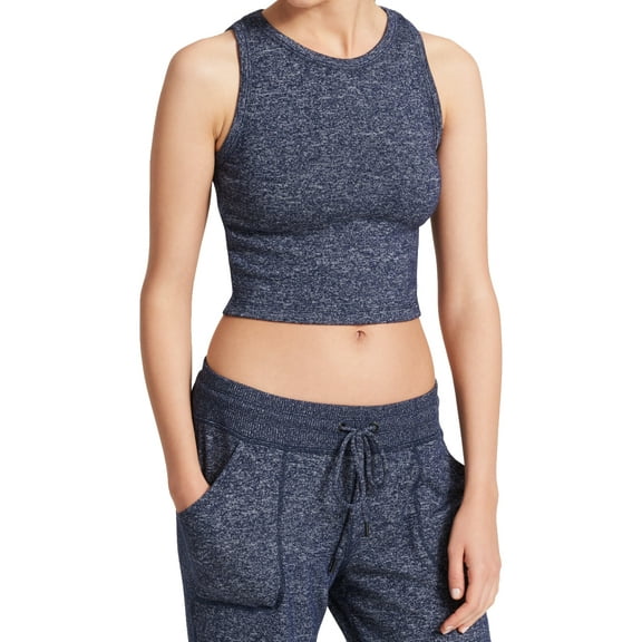 DKNY Womens Sport Cropped Melange Tank Top