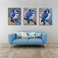 thumbnail image 3 of Hieng Unframed Canvas Print Decorative Painting Blue Jay Bullfinch Original Art Couple Bird Artwork Animal Wall Art Decor, 3 of 6