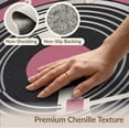 thumbnail image 6 of ODIKA 9'x12' Washable Area Rug Record Vinyl Mirrored Music Notes Grooves Concentric Player Dj for Master Suite, California King, Under Bed, Non-Shedding, Easy Care, 6 of 7