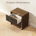 thumbnail image 3 of Gymax 2 PCS Nightstand w/ Drawer Side Table w/ Slide-out Drawer Open Storage Shelf Brown, 3 of 10