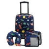 Travelers Club 5-Piece Kid's Hard Side Luggage Travel Set with 18" Spinner Rolling Carry-on- Space