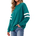 thumbnail image 4 of MOSHU Crewneck Sweatshirts for Women Striped Long Sleeve Shirts Fashion Fall Womens Sweatshirts Casual Fall Pullover Tops, 4 of 10