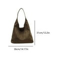 thumbnail image 3 of Women’s Trendy Suede Tote Bag Shoulder Bags for Women Fall Underarm Bag Winter Work Purses Suede Travel Handbag Large Capacity Green, 3 of 6