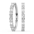 thumbnail image 4 of Lab Diamond Hoop Earring | 6 Carat IGI Certified Emerald & Round Shape Olea Hoop Earrings | 14K White Gold | Prong Setting FG-VS1-VS2 Quality | Friendly Diamonds, 4 of 6