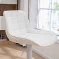 thumbnail image 6 of Kidol & Shellder Bar Stools Set of 2 White PU Leather Swivel Adjustable Kitchen Barstools with Back, 6 of 7