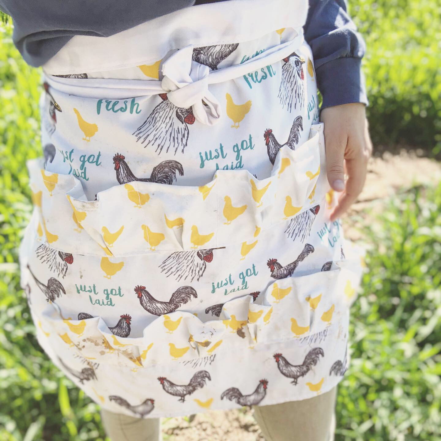 Today I made an #egg apron for collecting eggs. #homestead #eggapron #