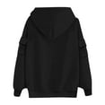 thumbnail image 6 of Kmdttou Women's Zip Up Hoodies Long Sleeve Solid Color Long Sleeved Pocket Loose Hooded Top Sweatshirt on Clearance!, 6 of 7