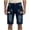 *4-Dark Blue, variant on Men's Ripped Paisley Denim Shorts with Pockets , Vintage Patchwork Cuffed Hem Jean Shorts For Men,Blue,S-2XL