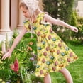 thumbnail image 6 of DAETIROS Girls Easter Dress Flutter Sleeve Tiered Multicolor Floral Print with Bunny Corgi Soft Stretchy 5-14 Years,Size 11 T, 6 of 7