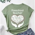 thumbnail image 2 of Camiseta Heart Of A Preschool Teacher 06600 Olive Green S FLhrweasw Para estrenar, 2 of 2