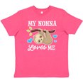 thumbnail image 3 of Inktastic My Nonna Loves Me with Sloth and Hearts Youth T-Shirt, 3 of 5
