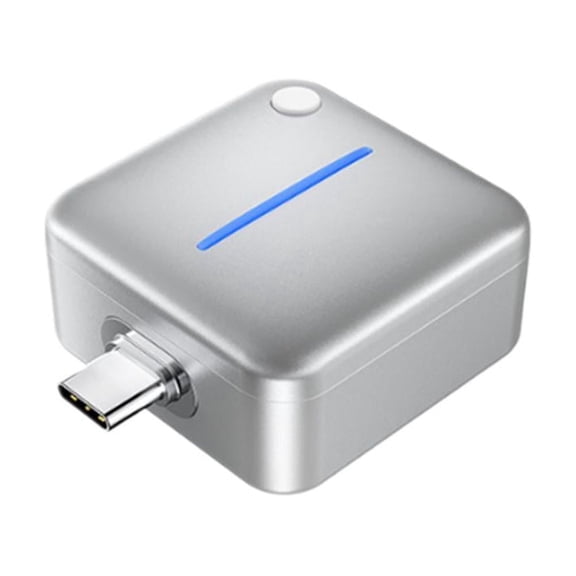 USB-C Auto Disconnect Charging Adapter, 140W Full-Charge Auto-Eject Separator with Smart Detection, Type-C Charging Protector for Phones, Tablets and Laptops, Silver