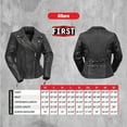thumbnail image 3 of First Mfg Co - Allure - Women's Motorcycle Biker Riding Black Leather Jacket - 4X Large - Armor Pockets Grommets Gussets Thermal Liner, 3 of 4