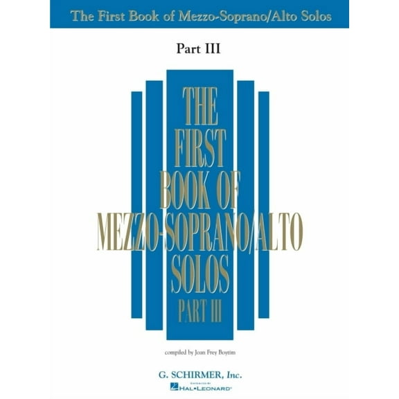 First Book of Mezzo-Soprano Solos - Part III, (Paperback)