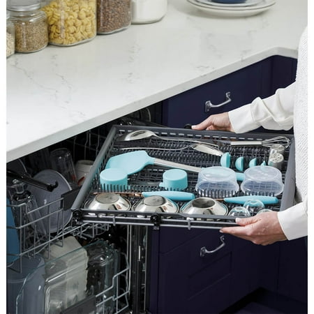 GE - Top Control Built-In Dishwasher with Stainless Steel Tub, 3rd Rack, 46dBA - Black
