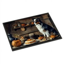 Carolines Treasures DAC1728JMAT 24 x 36 in. Unisex Australian Shepherd Fall Kitchen Pumpkins Indoor or Outdoor Mat