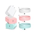 thumbnail image 1 of LinQingQ Phone Charger Fast Charging, 3 Pack 20W Type C Wall Charger Block, Fast Charging 20W Power Adapter Cube Compatible with Phone 14/Pro/Pro Max/Plus/13/12/11, XS/XR/X, Pad, Samsumg (White Pink B, 1 of 1