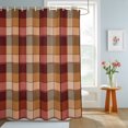 thumbnail image 4 of Red Brown Checkered Shower Curtains for Bathroom, Farmhouse Vintage Buffalo Plaid Waterproof Fabric Shower Curtain, Decorative Bathroom Curtain for Bathtub, 72"x72" , No Hooks Included, 4 of 9