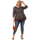 thumbnail image 4 of Blude talgrande pamujer, floral, man3/4, cuello redondo, capas dobles, top peplum asimétricos Rojo marrón XXL, 4 of 7