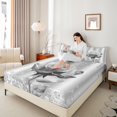 thumbnail image 4 of Castle Fairy Floral Rose 4 Pieces Queen Sheet Sets,Sparkling Crystal Ultra Soft Flat Sheet,Bling Splash Sequin Queen Fitted Sheet,Microfiber Girls Bedroom Decor, 4 of 7