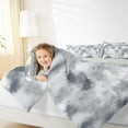 thumbnail image 6 of Manfei Grey Watercolor Queen Comforter Set for Kids, Dreamy Galaxy Cloud Bedding Sets, Chic Artwork Reversible Bedding Comforter Set, Lightweight Room Decor, 3-Piece, 6 of 9