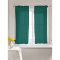 thumbnail image 3 of Dark Green Curtains 54 Inch Length, Sheer Curtains for Bedroom Living Room Window Modern Pure Dark Green Rod Pocket Voile Drapes Kitchen Curtains Small Half Window 42"x54" 2 Panels, 3 of 7