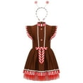 thumbnail image 3 of YiZYiF Kids Gingerbread Dress for Girls Christmas Cookie Cosplay Gingerbread Man Dance Costume Tutu Dress Brown-A 12, 3 of 7