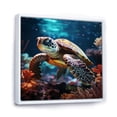 thumbnail image 2 of Designart "A Tranquil Dream Featuring A Turtle" Animals Turtle Floater Framed Wall Art Prints, 2 of 5