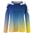 thumbnail image 4 of JINMGG Fall Winter Long Tops for Women, Womens Plus Size Women's Summer Casual Long Sleeve Blouse Round Neck Printing Lace Tops T-Shirt, 4 of 5