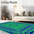 thumbnail image 2 of ODIKA 3'x5' Machine Washable Non-Slip Area Rug, Mystic Labyrinth Maze Spiral Symmetrical Traditional High Traffic Rug, Green, 585835, 2 of 7