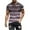 Purple-A, variant on Penkiiy T Shirts for Men Casual Shorts Sleeves Round Neck Pullover Striped Printing Sports Fitness Blouse Plus Size Tops 2XL Dark Gray