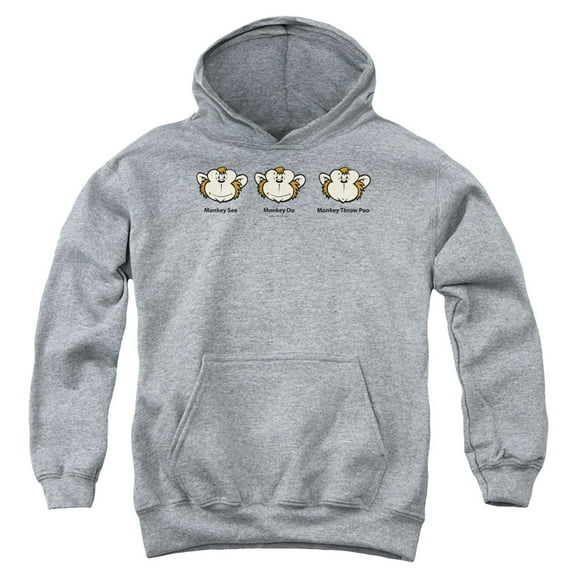 - Monkey See... - Youth Hooded Sweatshirt - Large