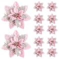 thumbnail image 2 of 5/10Pcs Glitter Pink Christmas Flowers Xmas Tree 14cm Artifical Flower Ornaments 2024 Christmas Decoration For Home New Year, 2 of 5