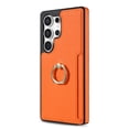 thumbnail image 5 of For Samsung Galaxy S25 Ultra Wallet Case with Card Holder, 360°Rotation Ring Holder Kickstand, Premium PU Leather RFID Blocking Card Pocket Protective Cover For Samsung Galaxy S25 Ultra, Orange, 5 of 6