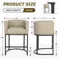 thumbnail image 2 of ClinQ 26" Counter Height Bar Stools Set of 4, PU Leather Barrel Bar Chairs with Back and Arms for Kitchen Island, Gray, 2 of 13