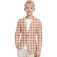 thumbnail image 2 of Afdoent Jacket For Boys Girls Long Sleeve Big Plaid Printed Lapel Formal Suit Jacket Button Fashion Casual Coat Business Suit For Kids 5-6 Years, 2 of 4