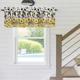 thumbnail image 5 of Sunflowers Cow Window Valance for Kitchen, Retro Country Floral Fence Black White Cow Texture Rod Pocket Short Curtain for Small Windows, Light Filtering Decorative Valance, 54 x 18 Inch, 1 Panel, 5 of 9