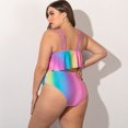 thumbnail image 3 of LSLJS Women Fashion Large Color Print Two Piece Swimsuit Swimwear Beachwear, 3 of 9