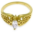 thumbnail image 4 of Galaxy Gold 14K Solid Yellow Gold Filigree Ring with Natural Marquis-Shaped White Topaz, Size 11, 5.5-11 Sizes, November Birthstone, Symbol of Clarity, 4 of 4