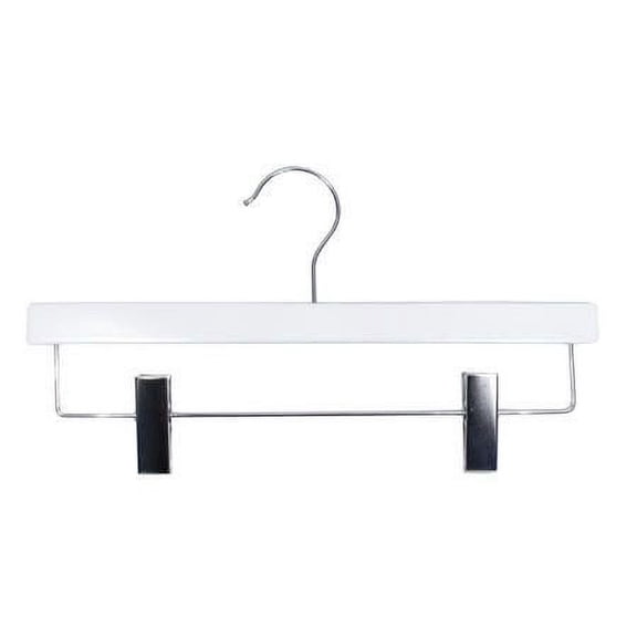 NAHANCO 14" Wooden Pant Hanger,High Gloss White (Pack of 100)