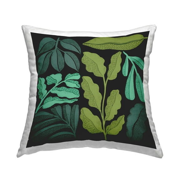 Stupell Industries Plant Sprig Collage Decorative Printed Throw Pillow Design by Cheryl Warrick.
