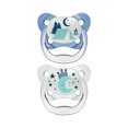 thumbnail image 1 of Dr. Brown’s® PreVent™ Contour Glow in The Dark 2PK Pacifiers, Stage 2 (6-18m), Blue, 1 of 3