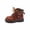 Brown, variant on Ticikt Girls Retro Fashion Ankle Boots, Double‑Buckle Decor Non‑Slip Sole Faux‑Leather Short Booties,Brown