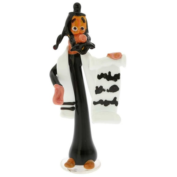 GlassOfVenice Murano Glass Rabbi with Torah