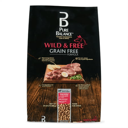 Pure Balance Wild & Free Grain-Free Grass-Fed Beef & Boar Recipe, Dry Dog Food, 24