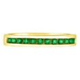 thumbnail image 2 of Channel-Set Emerald Band Stackable Ring 14k Yellow Gold (0.40ct), 2 of 2