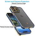 thumbnail image 3 of iPhone 15 Pro Case for Women Girl Cute Luxury Plating Soft Back Cover Raised Full Camera Protection Bumper Silicone Shockproof Phone Case for iPhone 15 Pro Max, Dark Blue, 3 of 9
