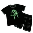 thumbnail image 3 of Gvdentm Baby Boy Easter Outfit Boys 2 Piece Outfits Light Dinosaur Print Short Sleeve Tee Shirt and Drawstring Shorts Set Grey,4T, 3 of 9