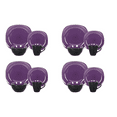 thumbnail image 4 of Stoneware Square 16pc Dinnerware Set, Inside Shiny Purple and Outside Matte Black, 4 of 5